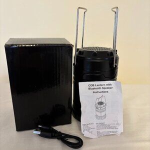 NEW COB Lantern with Bluetooth Speaker in Black Color with Box and Batteries